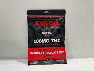Big Pete's - Tyson Oatmeal Chocolate Chip Extra Strength Indica 100mg Single Cookie - Big Pete's
