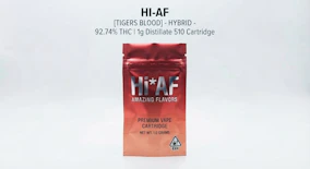 Tigers Blood - Hybrid - 92.74% THC | 1g Distillate 510 Cartridge | Hi-AF SSS6 BACK