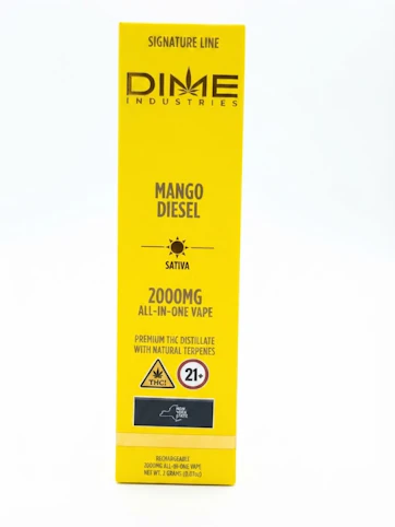 Dime Industries - Mango Diesel- Sativa - 87.98% THC | 2g AIO (Vape Pen) | Dime-UUU9 Back
