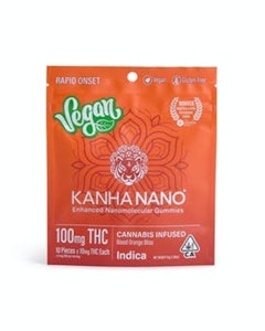 KANHA - Kanha 100mg NANO Indica Vegan Blood Orange Bliss Gummies