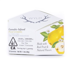 WYLD - Wyld Pear - 1:1 CBG/THC Gummies - Wyld