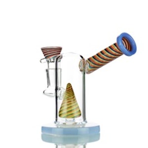 LA King - 7" Water Pipe with Side Car and Reversal Glass Art 14mm Male Bowl