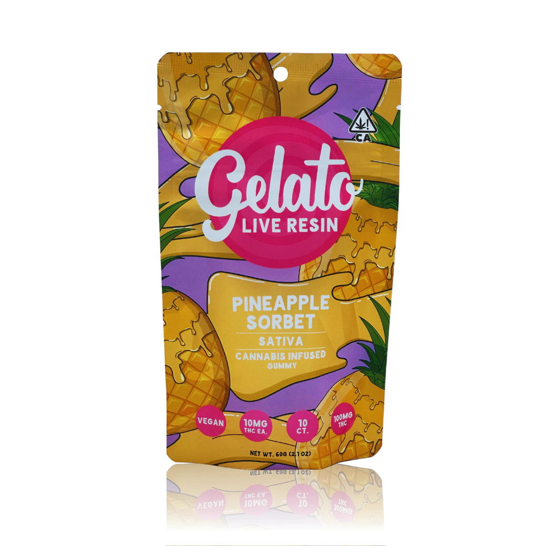 Gelato - Gelato -  Live Resin - Pineapple Sorbet - Gummies - 10pk - 100mg Main Image