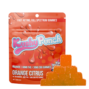 Kushy Punch - 60mg 2:1 THC 30mg CBD Orange Citrus Recover Gummies - Kushy Punch