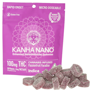 Kanha Edibles - 100mg THC NANO Indica Passionfruit Paradise Gummies (5mg - 20 pack) - Kanha