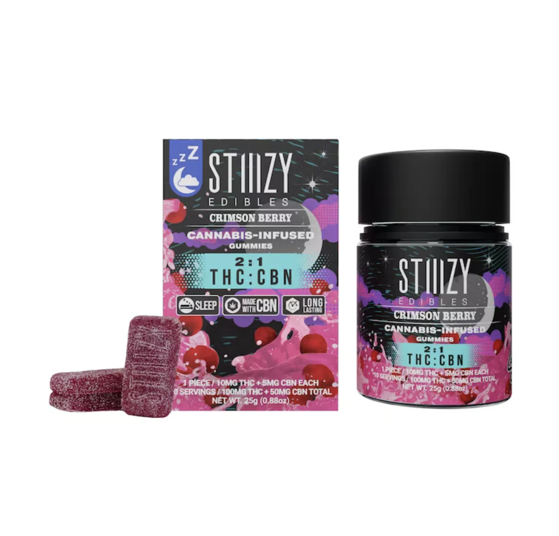 STIIIZY - Crimson Berry THC:CBN | 150mg Gummies | Stiiizy Main Image
