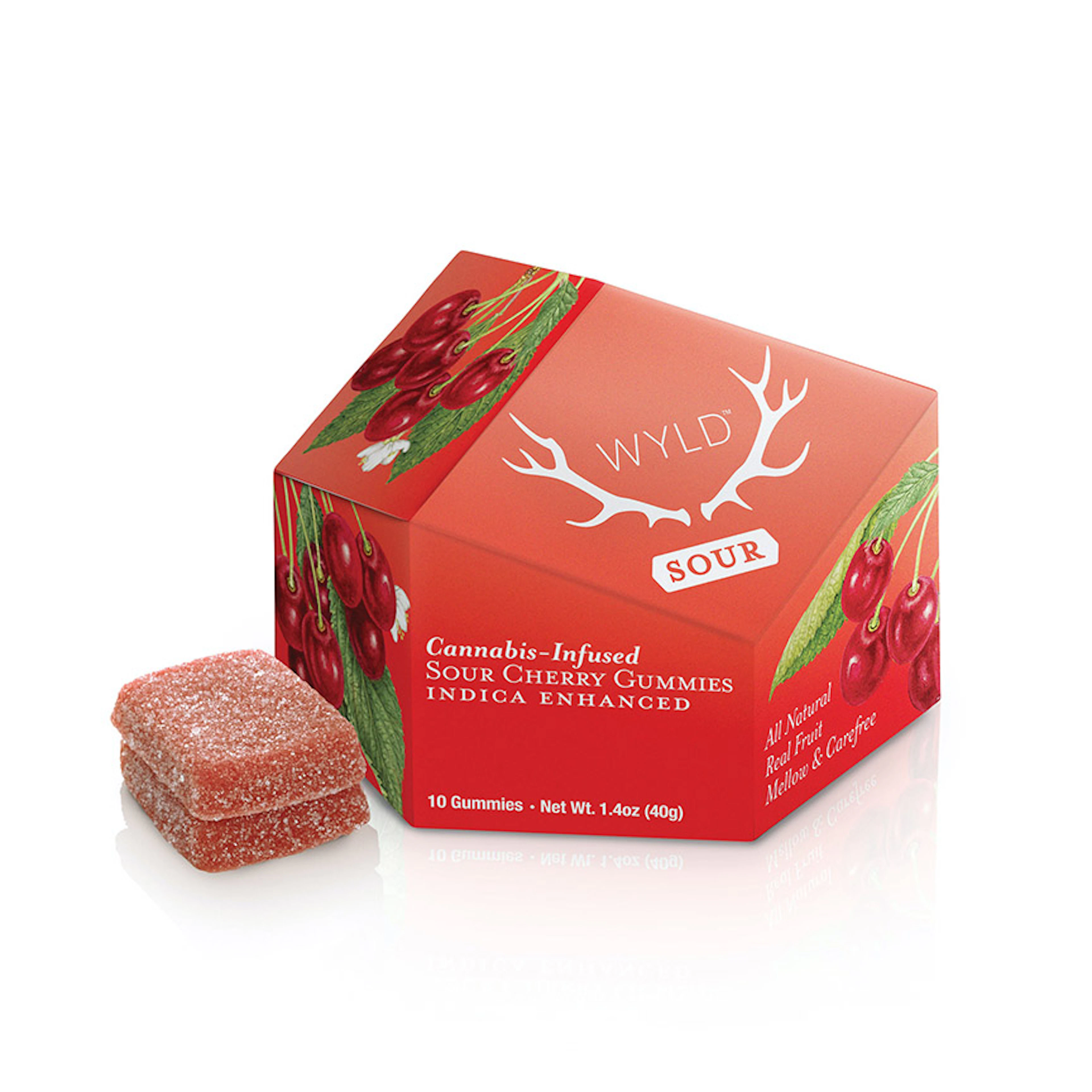 WYLD Sour Cherry Indica Enhanced Gummies 100mg