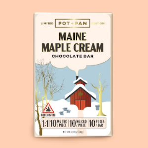 POT+PAN - Pot + Pan | Maine Maple Cream White Chocolate | 10mg Chocolate Bar | 10mg CBD | 10-Pack | 100mg Total 