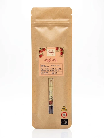 Ruby Farms - Kosher Kush- Hybrid- 45.6% THC | 1.5 Hash Infused Rose Petal (Pre-Roll) | Ruby Farms-AC7 FRONT