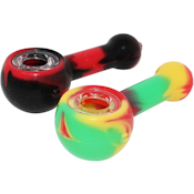 Silicone 4" Hand Pipe with Glass Screen
