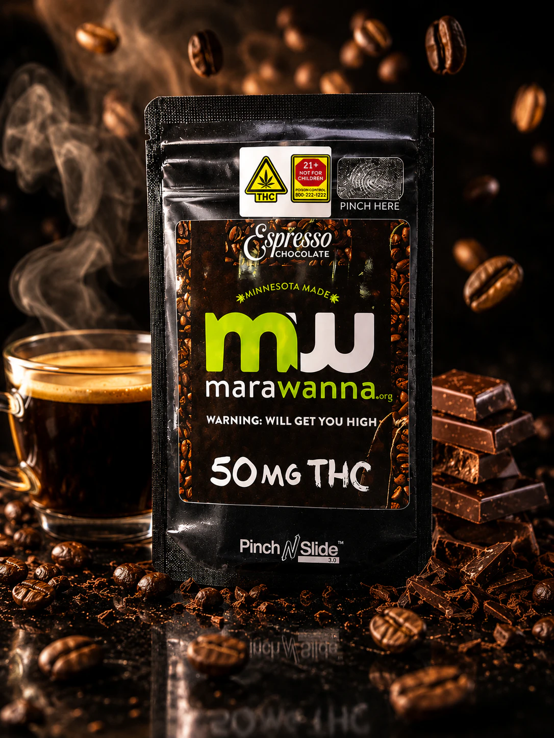 marawanna - Espresso Chocolate Bar 50 mg hemp Main Image