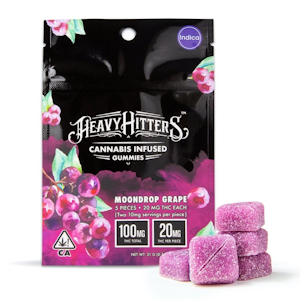 Heavy Hitters - 100mg THC Heavy Hitters Moondrop Grape Gummies (20mg - 5 pack)