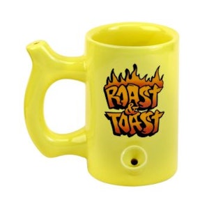 Graffiti Style Flaming "Roast & Toast" Mug - Yellow