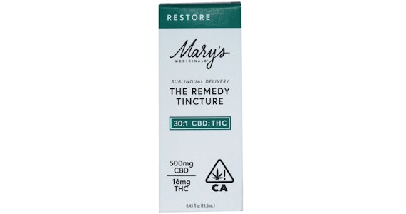 MARY'S MEDICINALS - Mary's Medicinals - The Remedy Restore 30:1 CBD:THC Tincture - 13.5ml