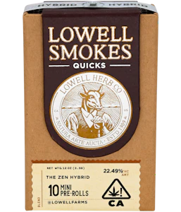 Lowell - [Lowell] Quicks Preroll 10 Pack - 3.5g - The Zen Hybrid (H)