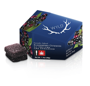 WYLD Gummies - 150mg 2:1 CBN Indica Elderberry Gummies (10mg THC, 5mg CBN - 10 pack) - WYLD