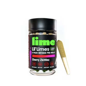 Lime Brand - 3g Cherry Zkittles Lil' Limes Diamond & Hash Infused Pre-Roll Pack (.6g - 5 pack) - Lime 