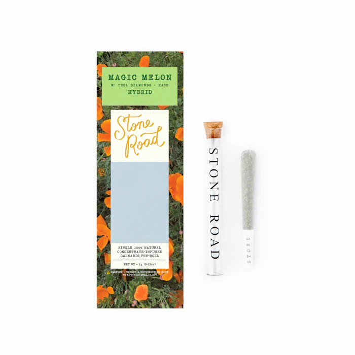 STONE ROAD - Stone Road | Magic Melon  - Infused Pre-Roll | Diamond and Bubble Hash Infused Main Image