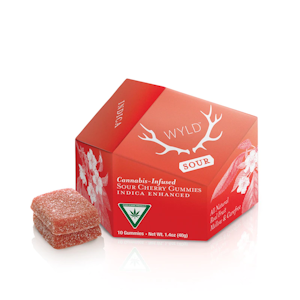 WYLD Gummies - 100mg THC Indica Sour Cherry Gummies (10mg - 10 pack) - WYLD