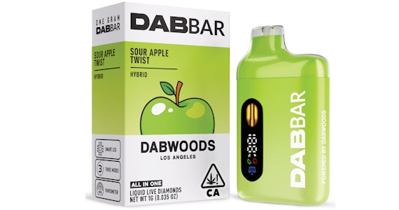 DABWOODS - Dabwoods - Sour Apple Twist Liquid Live Diamonds AIO - 1g