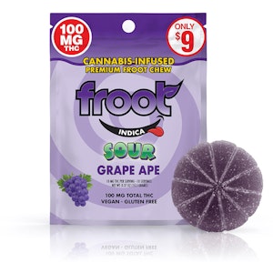 FROOT - Froot Sour Grape Gummy 100mg