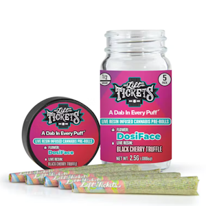 Lift Tickets - 2.5g Peach Mints x Cake Live Resin Infused Pre-Roll Pack (.5g - 5 pack) - Lift Tickets