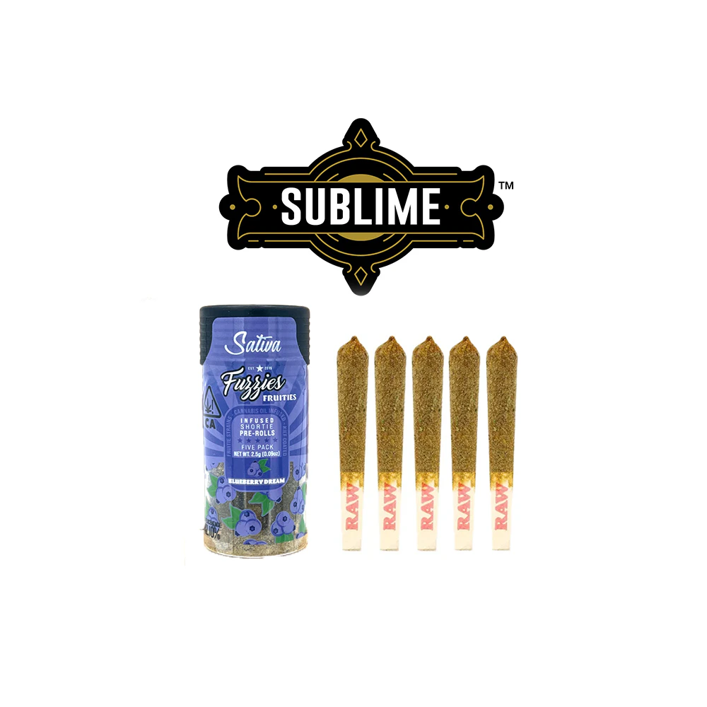 Sublime - FUZZIES DELIGHTS - 5 PACK SHORTIES - BLUEBERRY DREAM .5G - SUBLIME Main Image