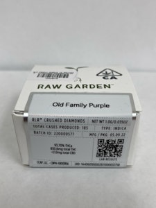 Raw Garden - Old Family Purple 1g Refined Live Resin Crushed Diamonds - Raw Garden