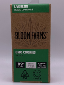 Bloom Farms - GMO Cookies 1g Live Resin Cart - Bloom Farms