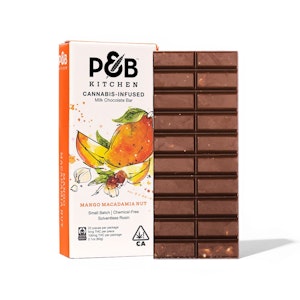 Papa & Barkley - 100mg THC P&B Kitchen - Milk Chocolate Macadamia Nuts & Mango Solventless Rosin Infused Bar (20 pack)