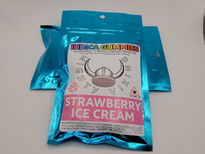 Strawberry Ice Cream - 100mg Indica Gummies - Mighty Viking