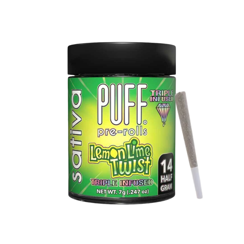 7g Lemon Lime Twist Diamond Infused Pre-Roll Pack (.5g - 14 pack) - Puff picture