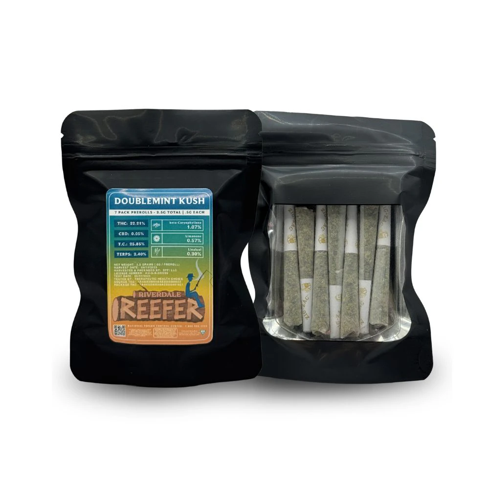 Riverdale Reefer - DoubleMint Kush 7pk Prerolls (3.5g total/.5g each) - RIVERDALE REEFER Main Image