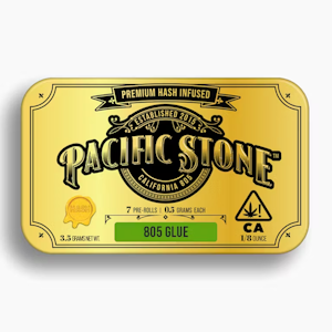 PACIFIC STONE - Pacific Stone - Hash Infused Pre Roll Pack - Hybrid - 805 Glue - (3.5g total) 7 pack