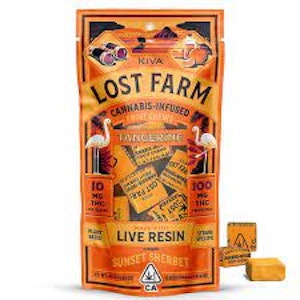 Lost Farm - Tangerine - Sunset Sherbet Live Resin Chews 100mg