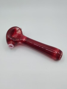 Hand Blown Large Red Pipe - Garbear Glass