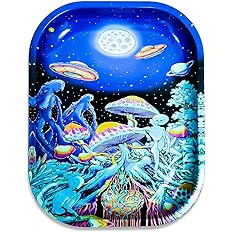 Marijuana Packaging - Space Mushroom Rolling Tray 7"x5.5" Main Image