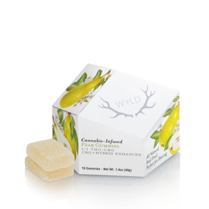 WYLD - Pear 1:1 THC:CBG 10pk Gummies - 100mg