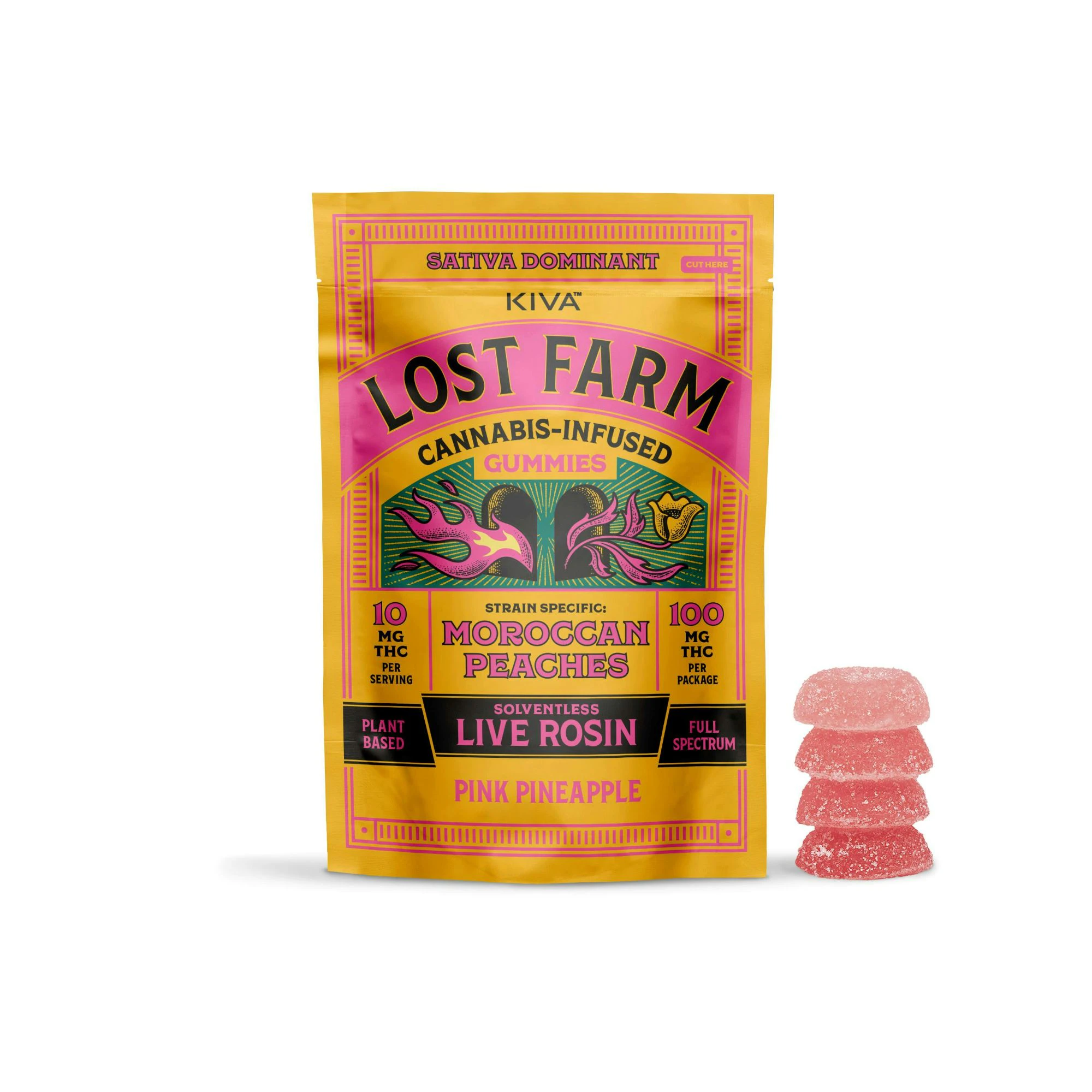 Lost Farms - Lost Farm - 'Moroccan Peaches' Pink Pineapple - Rosin Gummy - 10 x 10mg Main Image