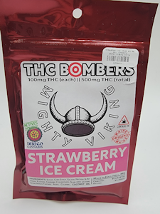 Strawberry Ice Cream - 500mg THC Bombers - Mighty Vikings