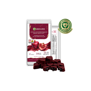 Jersey Canna - [REC] Inclusion Gourmet | Chocolate Pomegranate Heart Truffles | 100mg/10pk