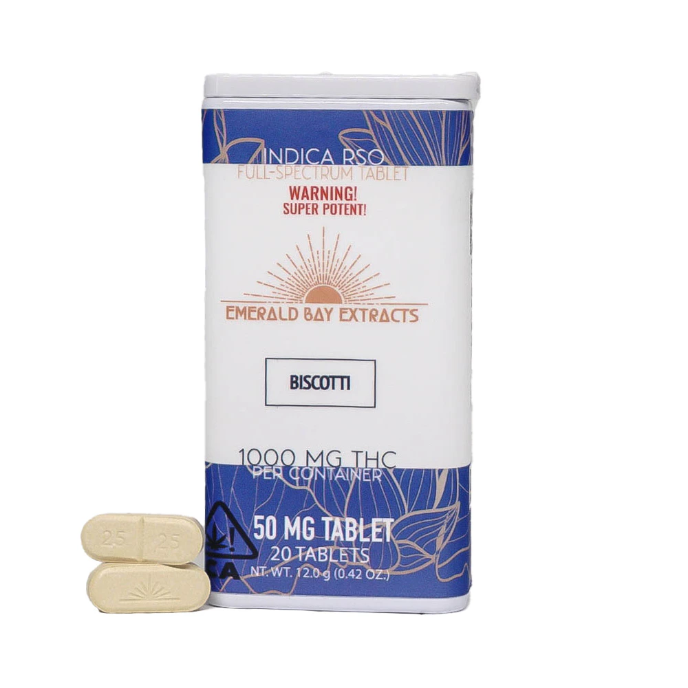 Emerald Bay Extracts - Emerald Bay Extracts - Biscotti - 1000mg Indica Tablets Main Image