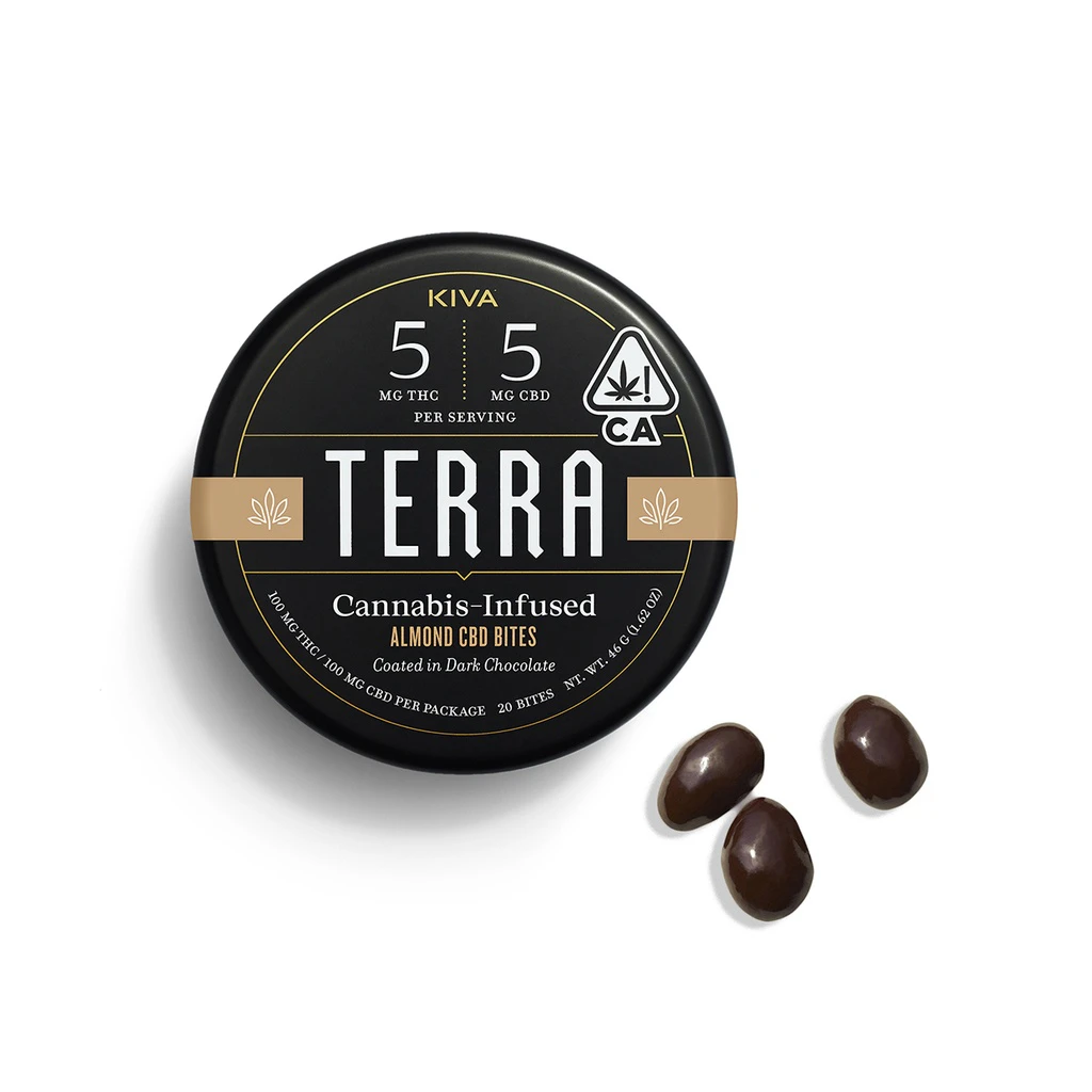 Terra Bites - Terra Bites Dark Chocolate Almond CBD 1:1 100mgTHC/100mgCBD Main Image