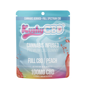 Kushy Punch - 100mg Full CBD Peach Gummies (10mg - 10 pack) - Kushy Punch