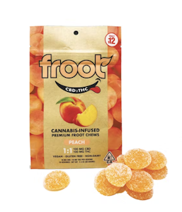 Froot - CBD 1:1 THC Peach | 100mg Gummies | Froot