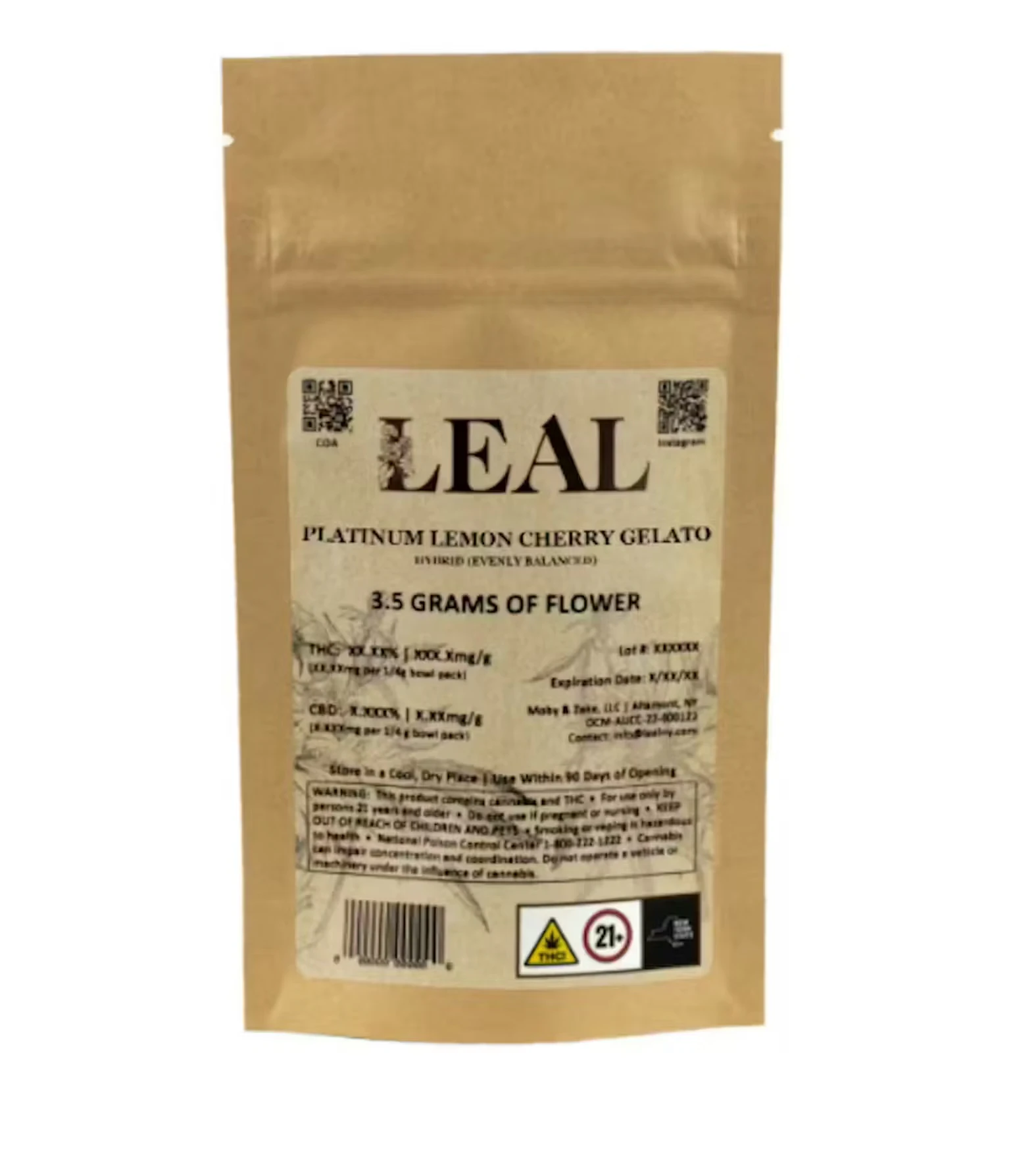 Leal - Platinum Lemon Cherry Gelato - 3.5g Flower Main Image