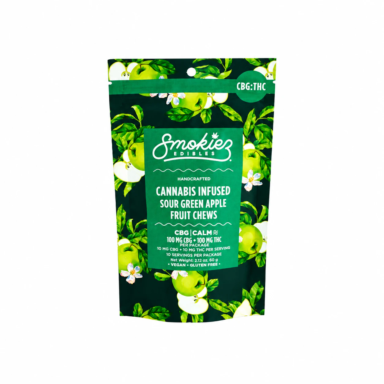 Smokiez Edibles - Smokiez - Sour Green Apple Gummy - 10 x 10mg THC + 10mg CBG Main Image