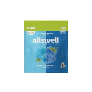 ALLSWELL - Blue Raspberry | Sour Gummies 100mg (10pk) | Allswell