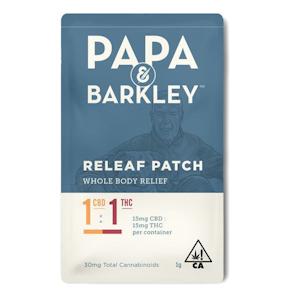 Papa & Barkley - Papa & Barkley - 1:1 Transdermal Releaf Patch CBD:THC 30mg
