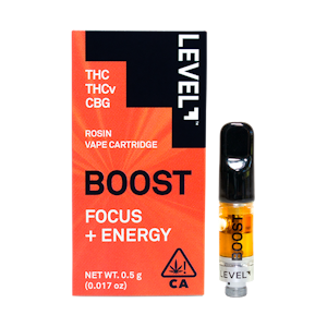 LEVEL - Boost - Rosin Vape Cart. - 0.5g - (THC:THCv:CBG) - Level